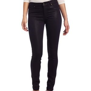 CJ Cookie Johnson burgundy wax/coated jegging